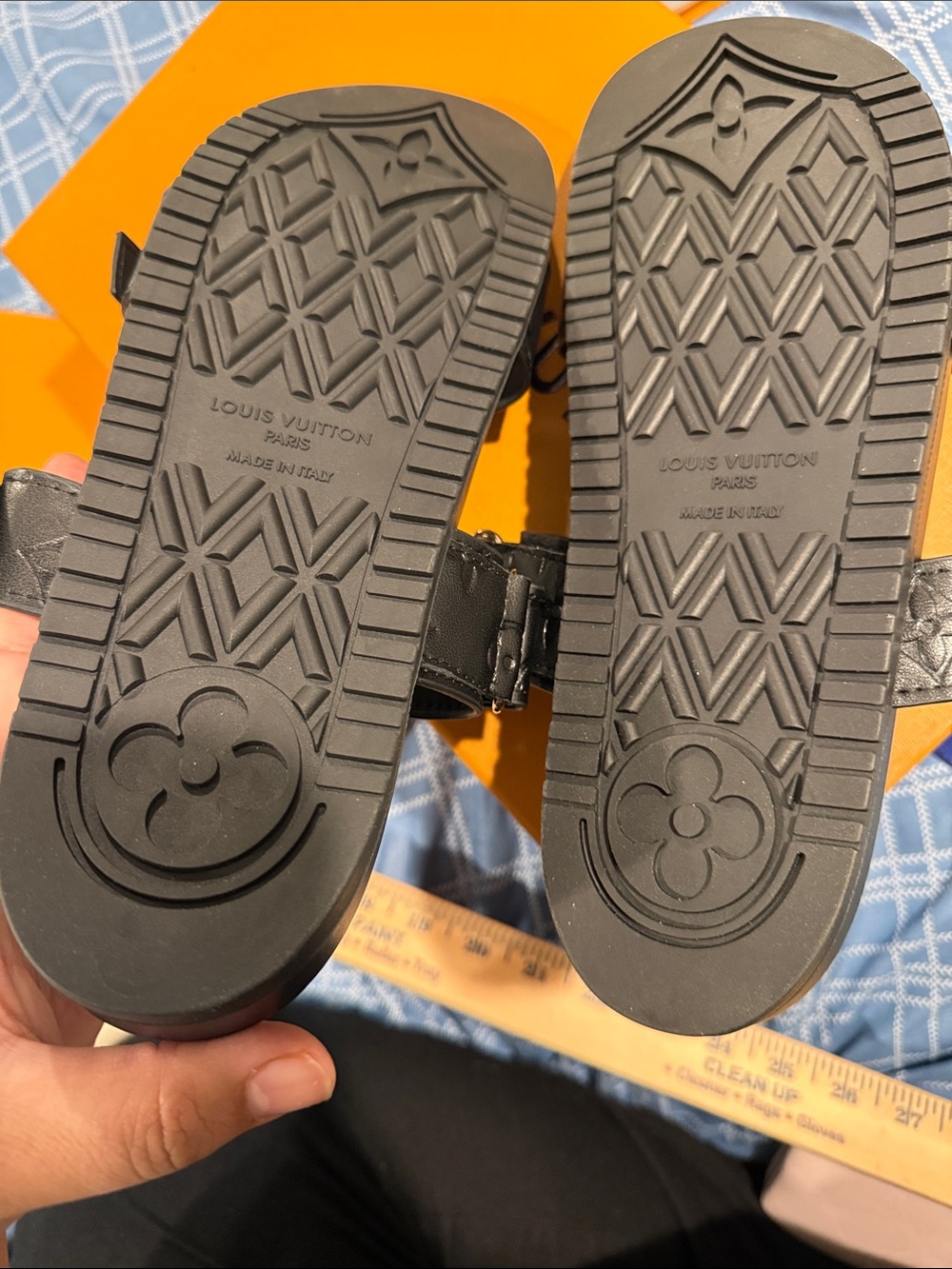 Louis Vuitton in Black Monogram Buckle Slide Sandals - Picture 5 of 7